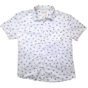 Camping Campfire Bacon Egg Cotton Button Up White Shirt Mens XXL VSTR Premium